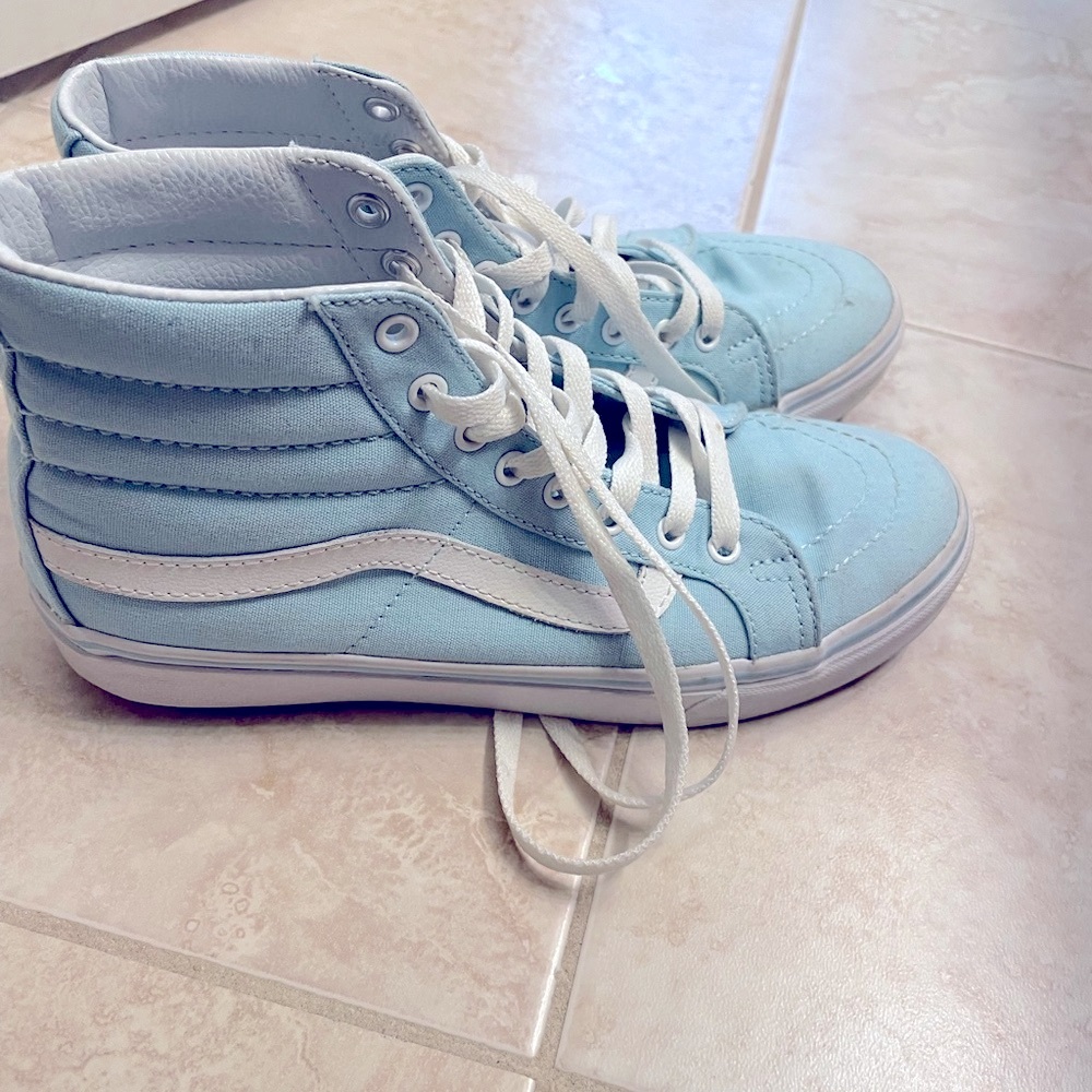 Vans Women's Baby Blue High-Top Sneakers